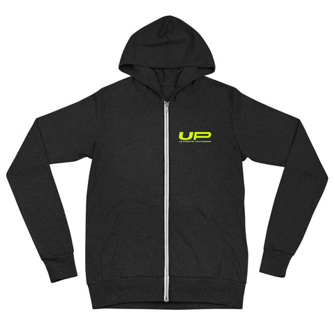 Unisex Zipper Hoodie - Lime Green Logo